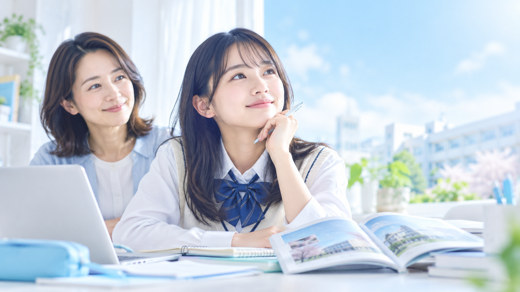 親子でこれからの高校生活を考えるイメージ